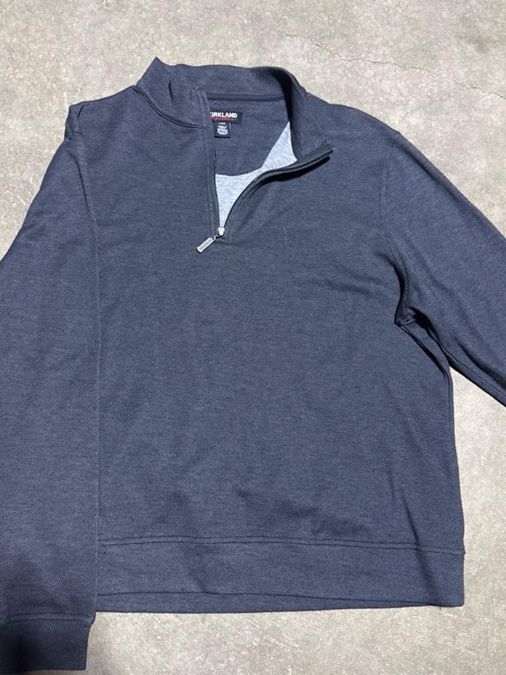 Kirkland Signature Men's Dark Navy Half-Zip Sweater